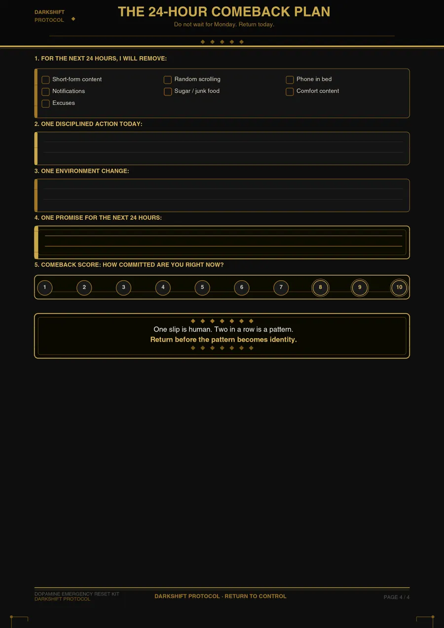 24-Hour Comeback Plan page preview