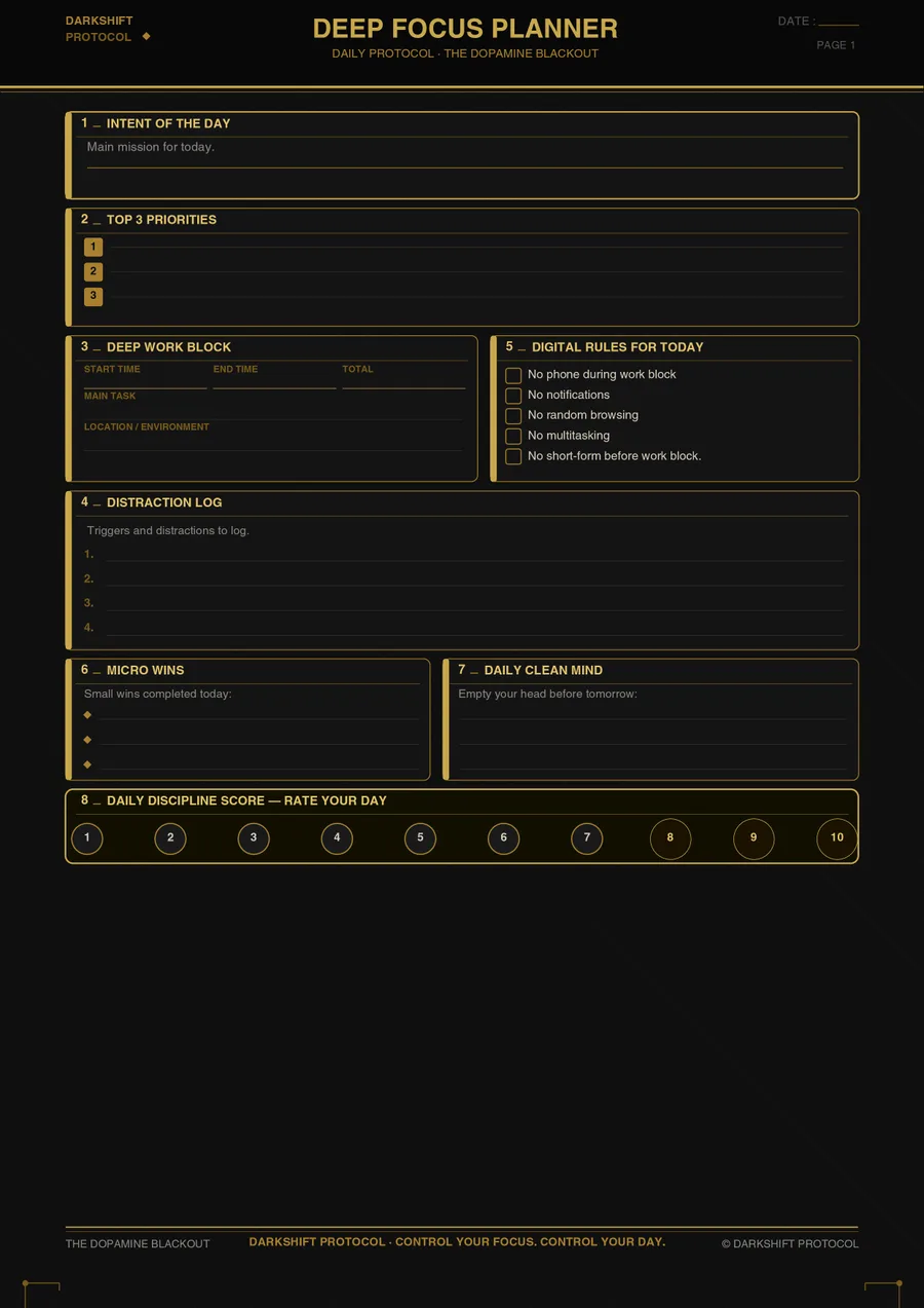 Deep Focus Planner