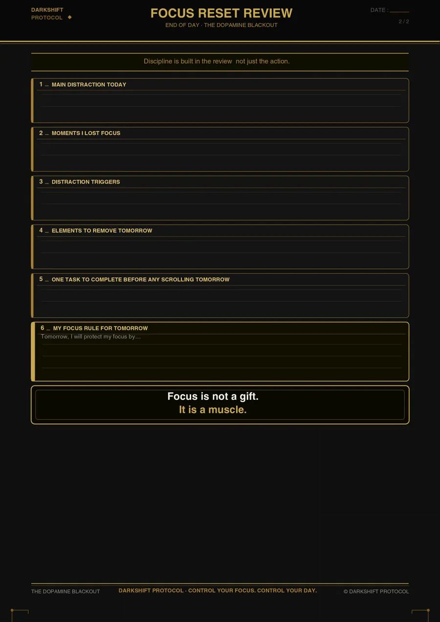 Focus Reset Review page preview